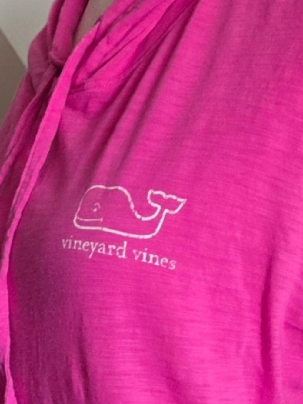 VINEYARD VINES ( S/M ) Long Sleeve hooded Pullover top in Pink - Picture 5 of 6